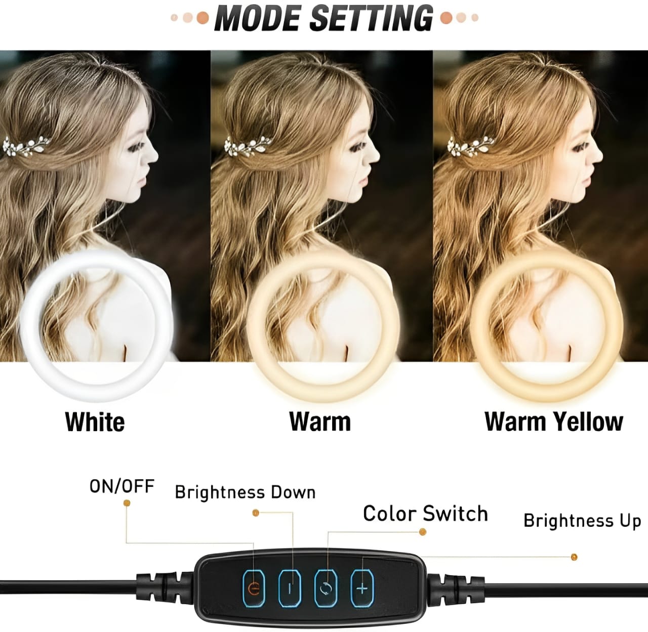 26CM LED Ring Light with Tripod & Mobile Holder (USB Dimmable)