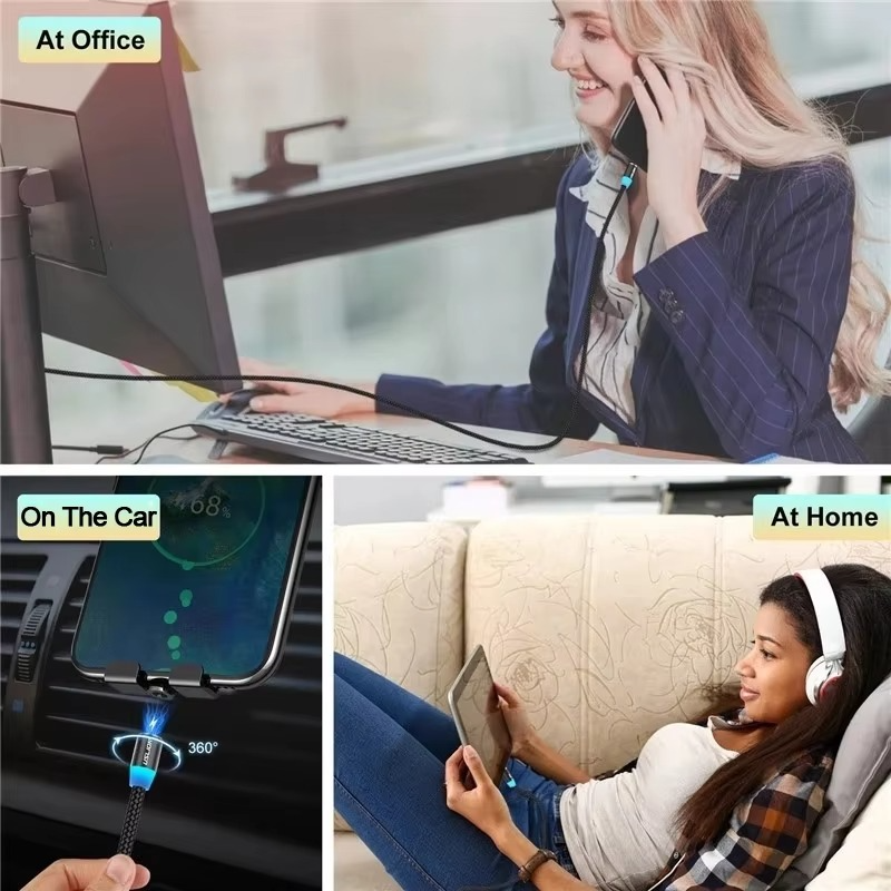 3-in-1 Magnetic Charging Cable (Type-C, Micro USB & iPhone)