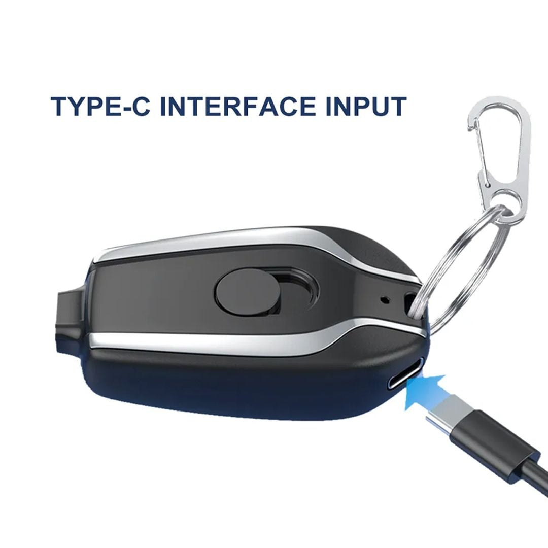 1500mAh Mini Keychain Power Bank – Ultra Compact Type-C Charger