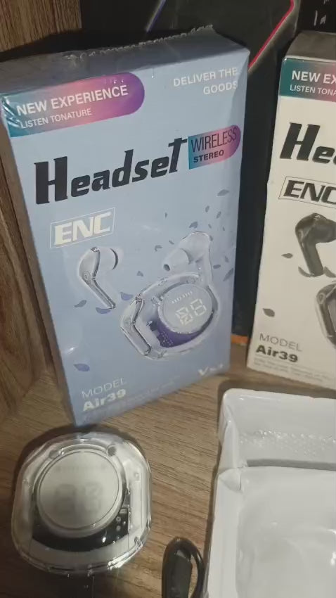 Air 39 TWS Wireless Earbuds – Bluetooth 5.3, ENC & LED Display
